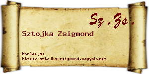 Sztojka Zsigmond névjegykártya